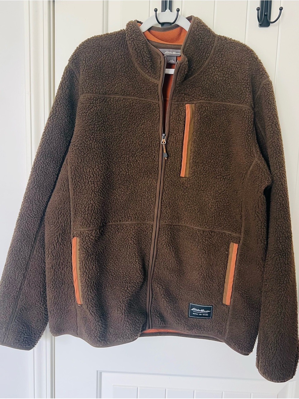 Eddie Bauer Brown Fleece Zip-Up